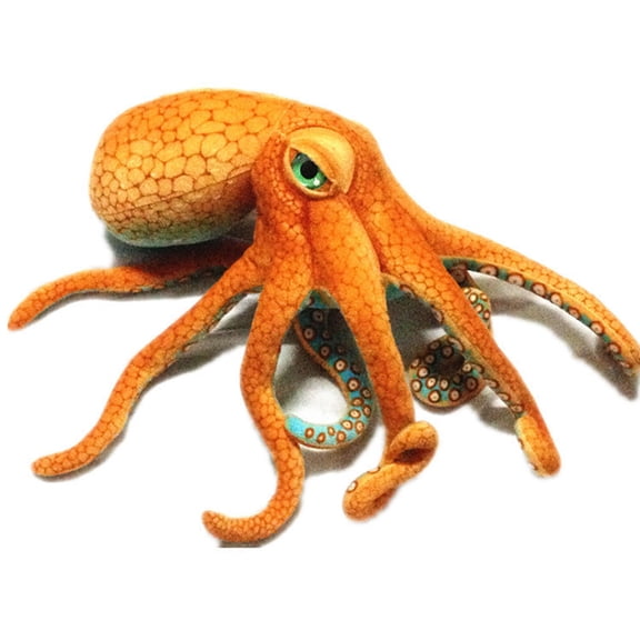 TABLZONE Orange Plush Octopus Decoration Pillow Soft Realistic Marine Animal Throw Cushion