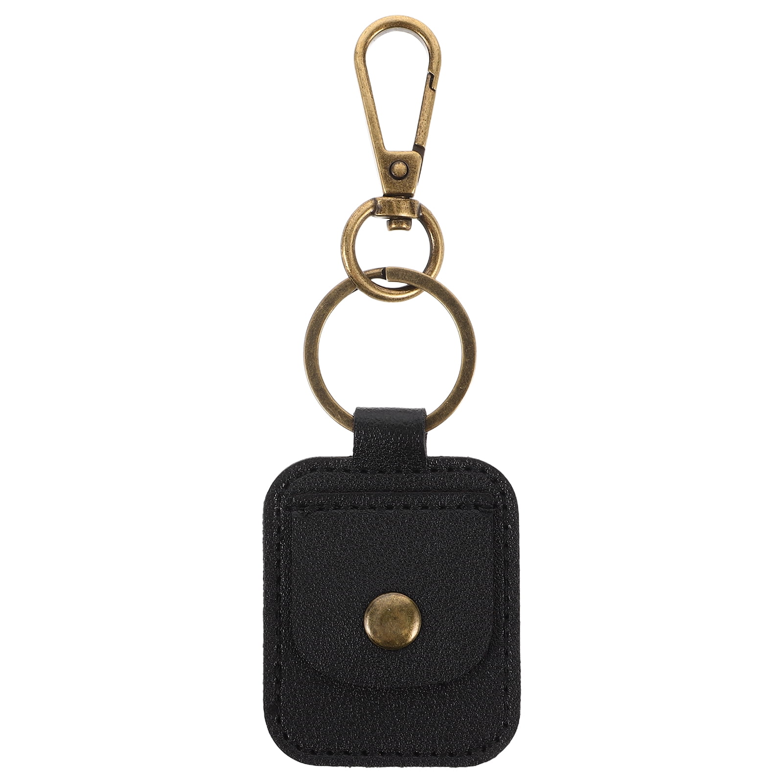 TABLZONE Compact Coin Storage Case Black PU Keychain Travel Organizer ...