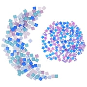 TABLZONE Mosaic Sheets Glass Tiles for Crafts, Small Reflective Pieces Set for Projects