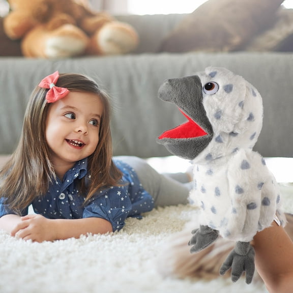 TABLZONE Cartoon Hand Puppet Kids Puppets Plush White 1Pack for Interactive Play Imaginative Play