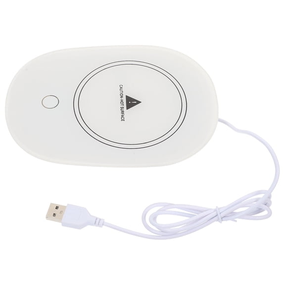 TABLZONE White ABS USB Cup Warmer for Home Office Travel Decoration Use