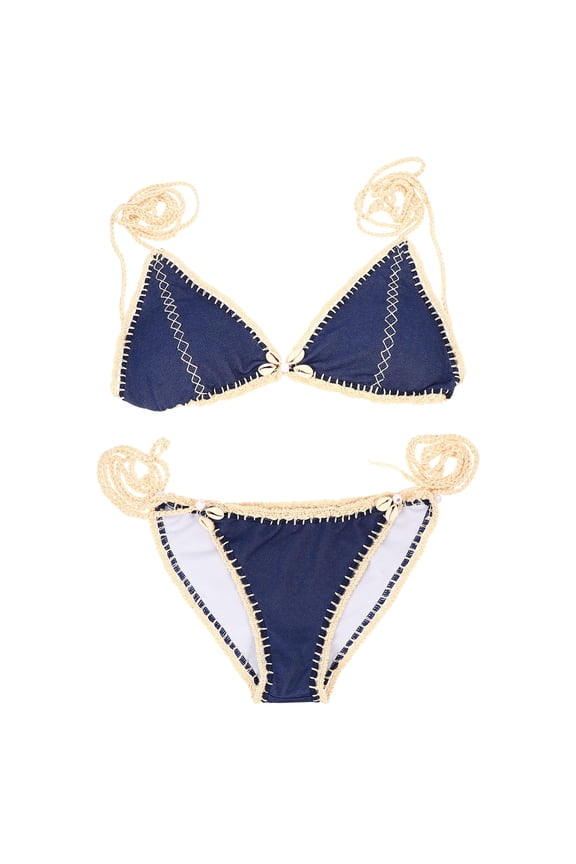 Women's Multi-Color Denim Bikini Set Comfortable Swimsuit Beachwear Perfect for Pool and Activities