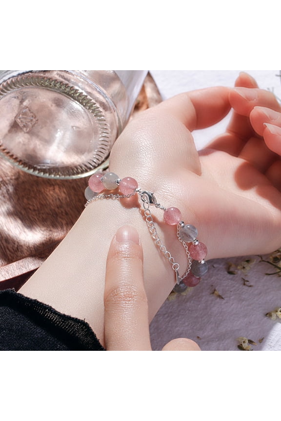 Adjustable Grey Moonstone Crystal Bracelet for Women, Comfortable Everyday Jewelry, for All Outfit Styles
