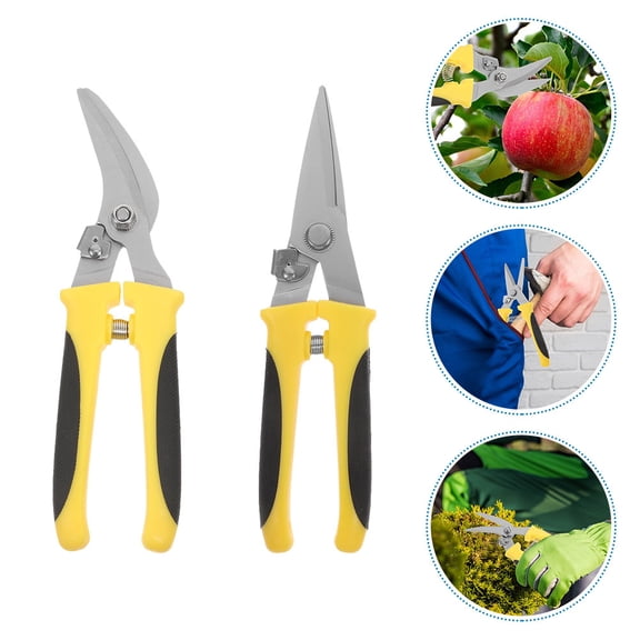 TABLZONE 2-Pack Heavy Duty Tin with Nonslip Dual Color Handles, Industrial Grade Cutting Shears for Metal and Sheet Use
