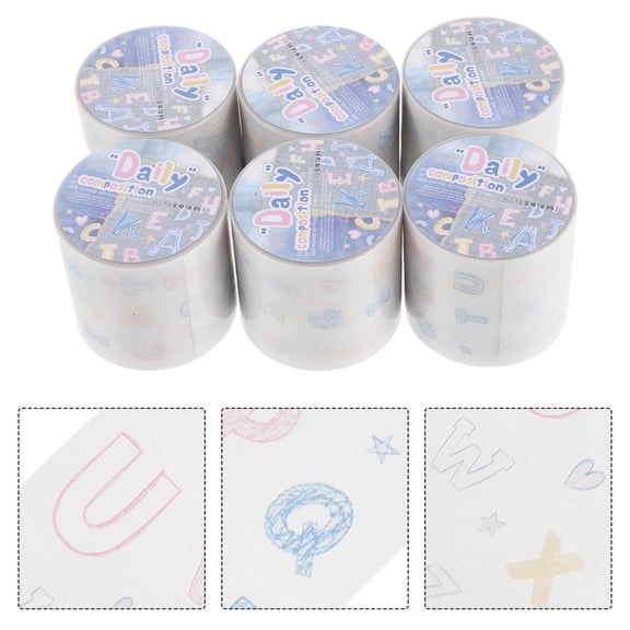 TABLZONE Multicolor Gradient Blue Washi Tape Alphabet Stickers for Planner and Diary Decoration