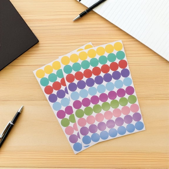 TABLZONE Small Colored Dot Stickers Round Self Adhesive Labels for Decorating and Labeling