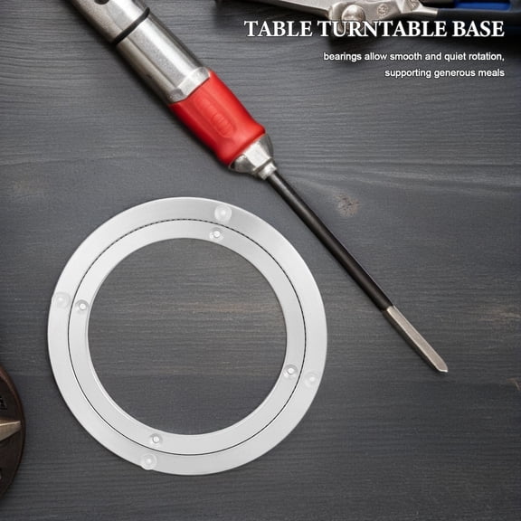 TABLZONE Heavy Duty Aluminum Dining Table Rotating Tray with Stable Swivel Stand
