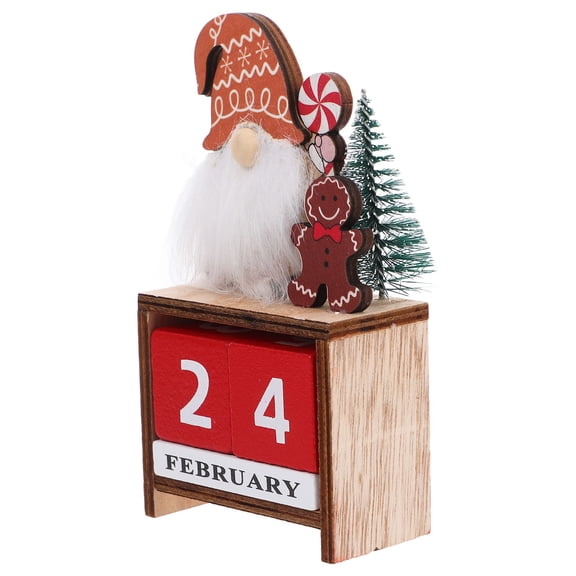 TABLZONE Desktop Calendar Blocks Christmas Calendar Wood Multi Countdown 1Pack