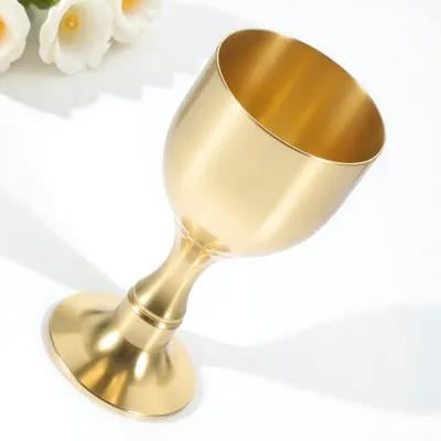 TABLZONE Golden Brass High Footed Cup Decorative Multi Functional Metal Goblet for Home