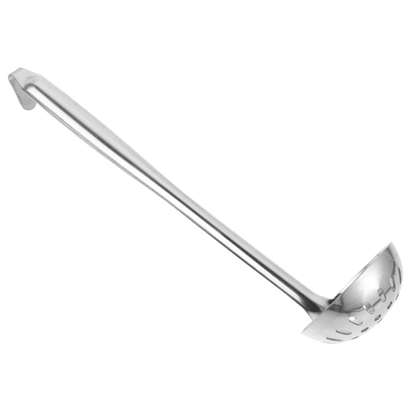TABLZONE Stainless Steel Slotted Ladle with Hook Design, Kitchen Cooking Spoon, Serving Utensil