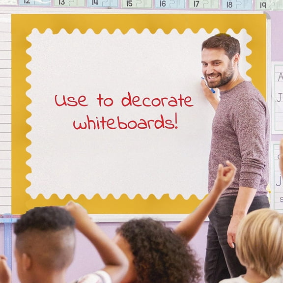 TABLZONE Mustard Yellow Bulletin Board Border Paper Roll for Classroom 1Pack
