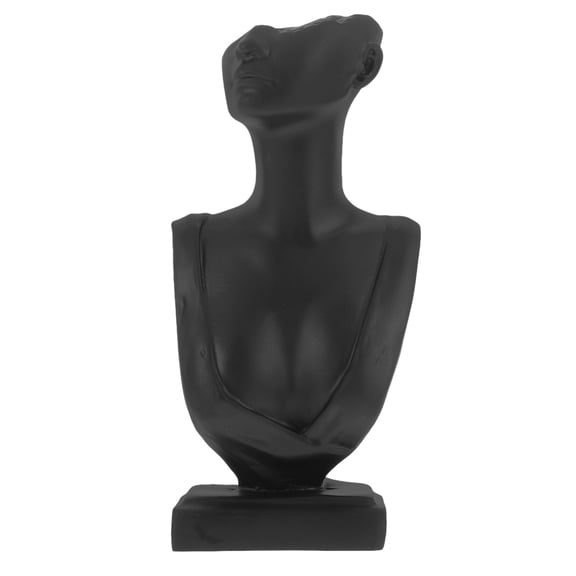 TABLZONE Vintage Black Jewelry Bust Holder for Necklaces and Earrings with Stable Sturdy Base