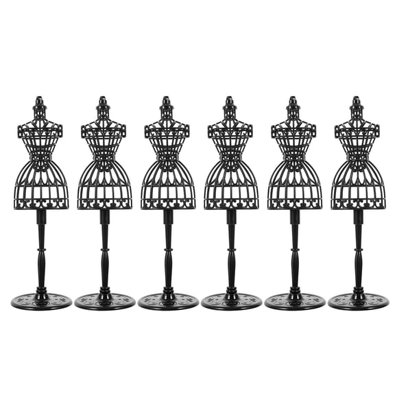 TABLZONE Oatipho Mini Mannequin Torso, Plastic Doll Dress Stand, 6pcs Dress Display Holders for Dollhouse