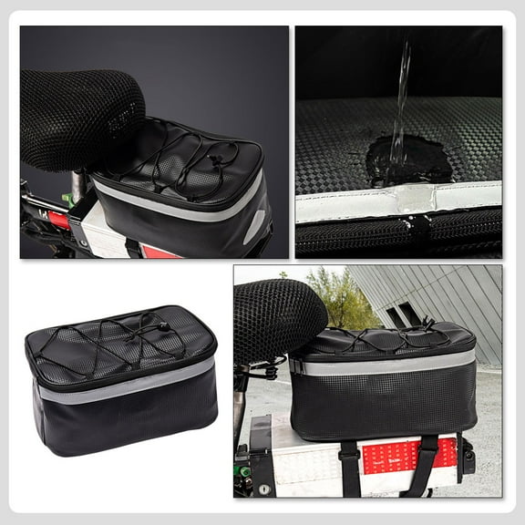TABLZONE Cycling Back Seat Bag Black Large Capacity PVC Versatile Storage for Bikes