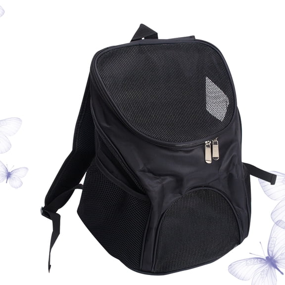 TABLZONE Black Pet Backpack for Walking Traveling and Cycling with Lightweight Breathable Design