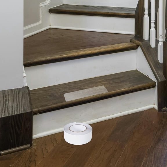 TABLZONE Outdoor Stair Tread Tape for Wooden Steps Wear Resistant PVC Non Slip Transparent Design