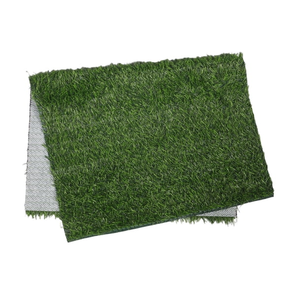 TABLZONE Oval Green Plastic Grass Mat for Garden Patio Weather Resistant Realistic Turf