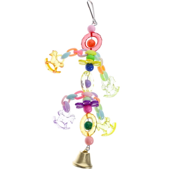 TABLZONE Bird Hanging Toy Acrylic Beads Bell for Parakeets 1Set Creative Structure