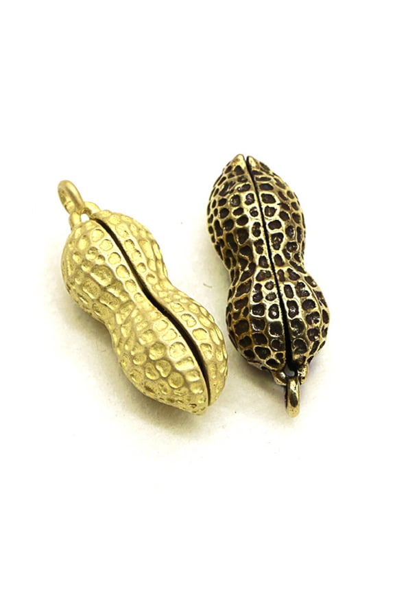 Peanut Keychain Brass Key Chain Pendant for Car Ornament for Family 1Pack