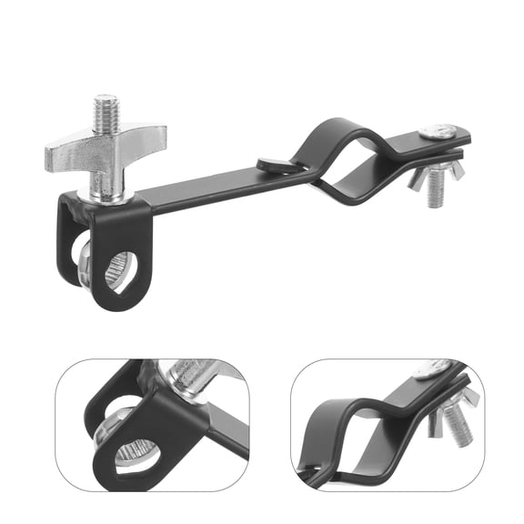 TABLZONE Black Metal Cowbell Mount Clamp Bracket for Drum Hardware with Easy Installation and Design