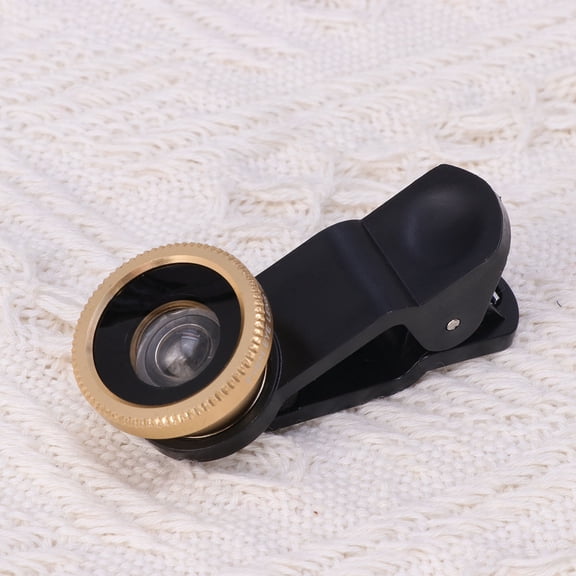 TABLZONE 3-in-1 Universal Phone Camera Lens Kit - Wide Angle, Macro & Fisheye Lens in Stylish Golden Color