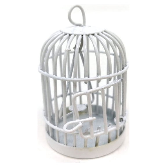 TABLZONE Photograph Bird Cage Prop White Decorative Miniature Dollhouse Decor for Hobbyists 1Pcs