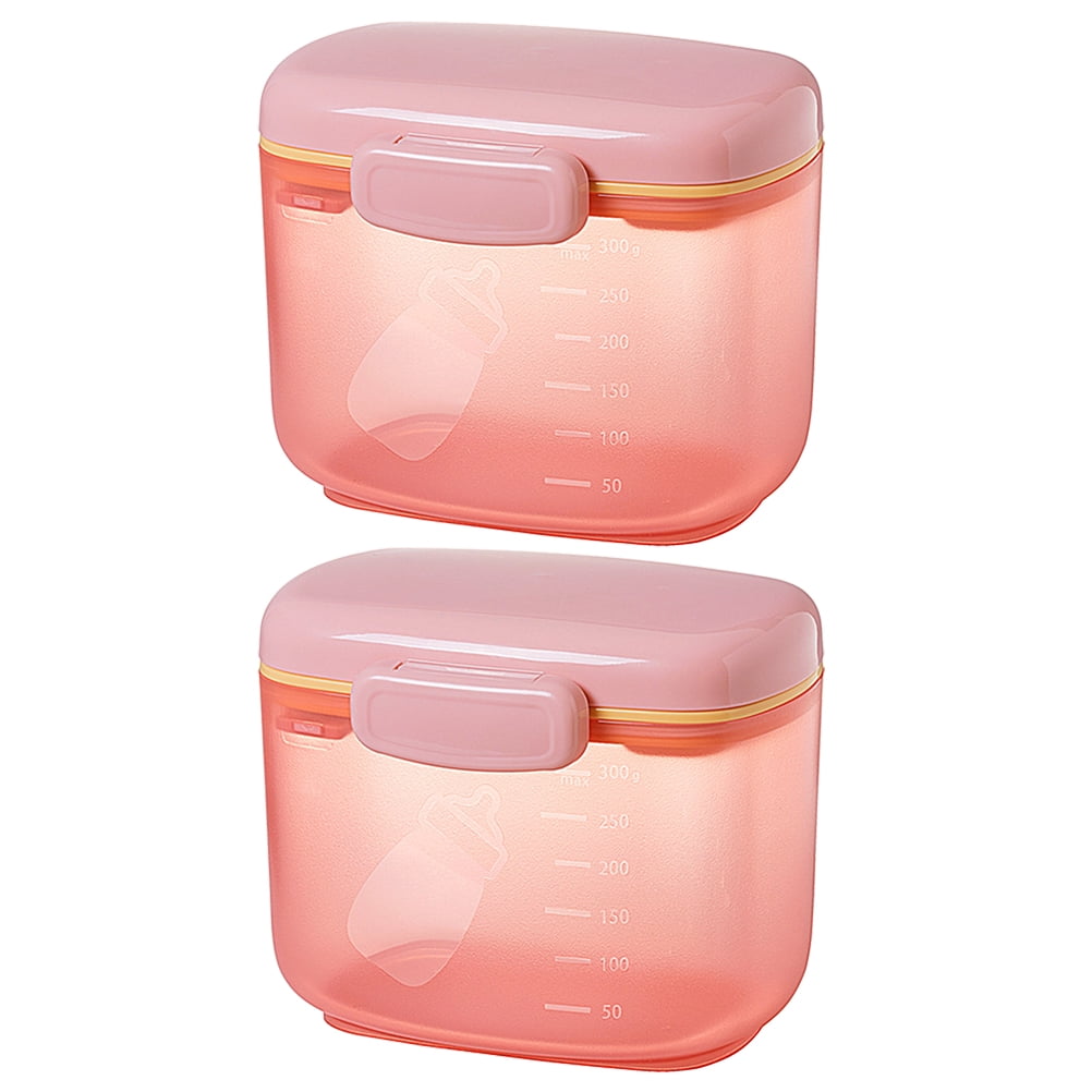 TABLZONE Portable Powder Dispenser Milk Powder Dispenser Pink 2Pcs