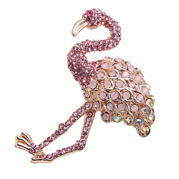 TABLZONE Elegant Pink Flamingo Brooch Fashion Clothes Pin for Prom Weddings and Parties