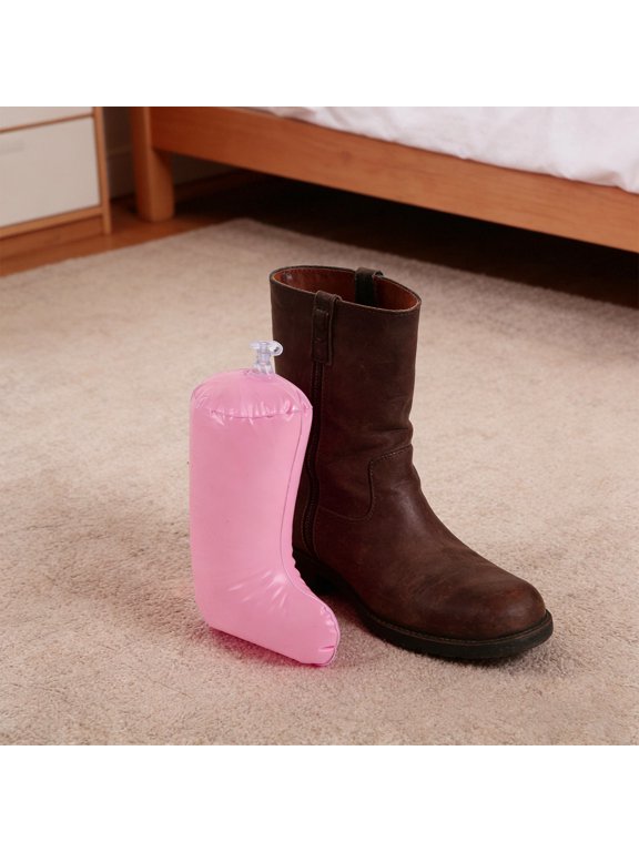 Pink Inflatable Boot Shapers Plastic for Upright Boots and Closet Storage
