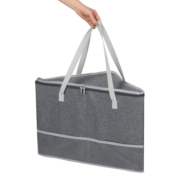 TABLZONE Plastic Hanger Organizer Box with Lid, Polyester Triangle Storage Container for Clothes Hangers, Space-Saving