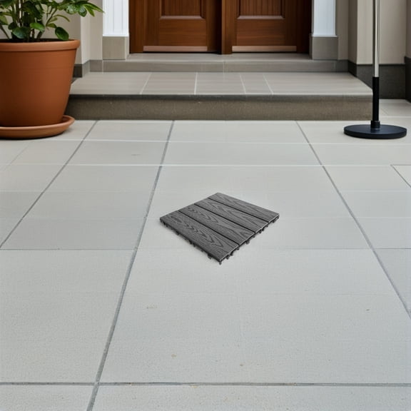 TABLZONE Plastic Interlocking Deck Tiles with Anti Slip Texture for Garden and Poolside