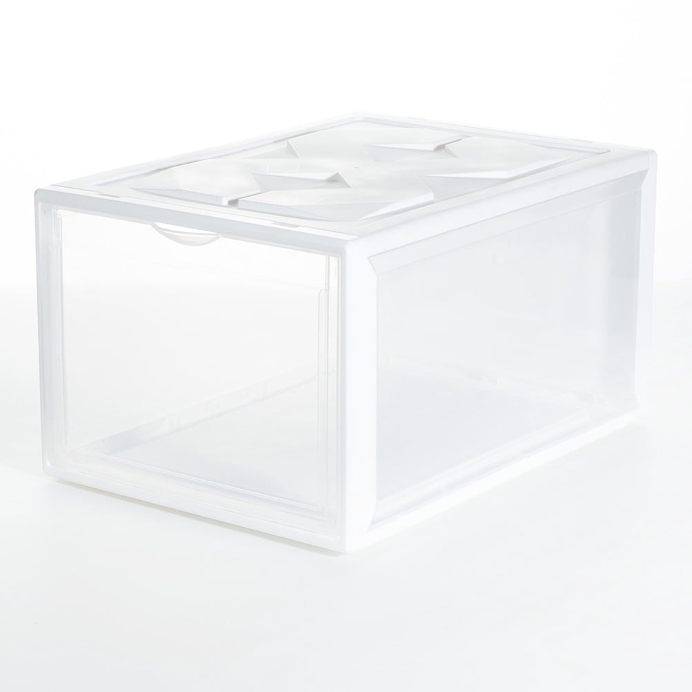 Whitle Pvc Boots TABLZONE 1Pc White Plastic Shoes Storage Box with Transparent Design ...