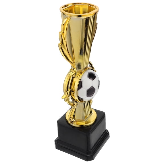 TABLZONE Plastic Soccer Trophy Cup Lightweight Plated Gold Award for Soccer Party Favors and Competition Prizes