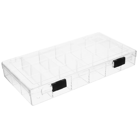 TABLZONE Plastic Storage Box 18-Compartment Design Transparent 1Pack for Small Items Organization