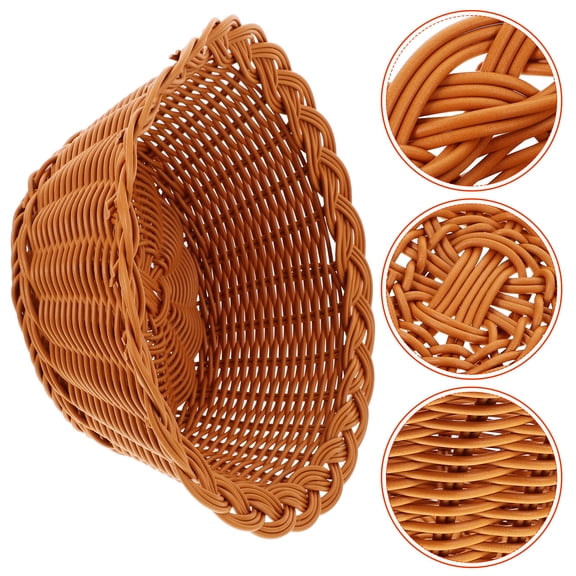 TABLZONE Woven Bread Basket for Fruit and Snacks, Multipurpose Plastic