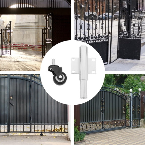 TABLZONE Plated Silver Adjustable Gate Wheel with Shock Absorbing Caster for Reliable Gate Movement and Stability