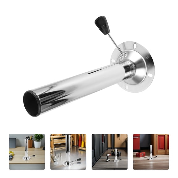 TABLZONE Plated Silver Bar Stool Pedestal Base Replacement with Smooth Swivel and Adjustable Height