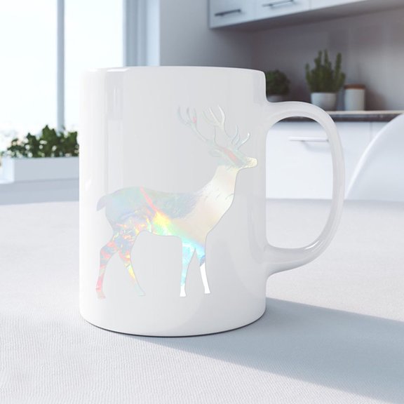 TABLZONE Plated Silver Vinyl Decal for Cup Decoration with Multi Color Reflective Surface