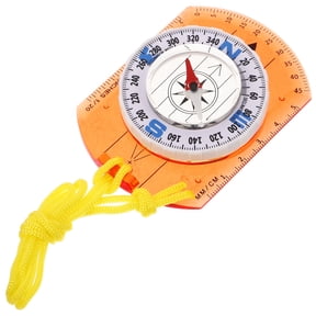 TABLZONE Orange Multi Function Orienteering Compass with Glow in The Dark Pointer