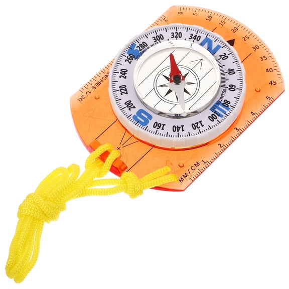 TABLZONE Orange Multi Function Orienteering Compass with Glow in The Dark Pointer