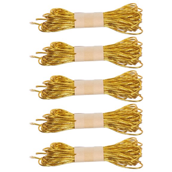 TABLZONE Polyester round Gold Thread Rope for DIY Tags and Wrapping 50m