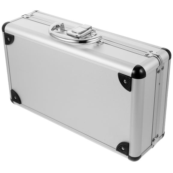 TABLZONE Large Capacity Lockable Aluminum Alloy Tool Box, Portable White Carrying Case for Secure Storage and Organization