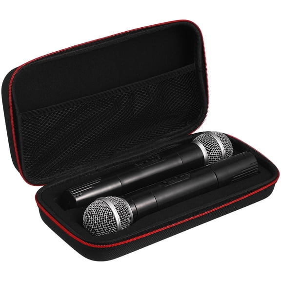 TABLZONE Portable Microphone Travel Case with Protective Padding Mesh Compartment and Handle for Mic Accessories