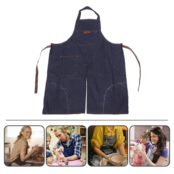 TABLZONE Pottery Apron Split Leg Multi Denim Apron Artistic Appeal For Chefs 1Set