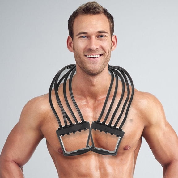 TABLZONE Chest Expander Resistance Rope Black for Muscle Training and Workout with Stable Safety Structure