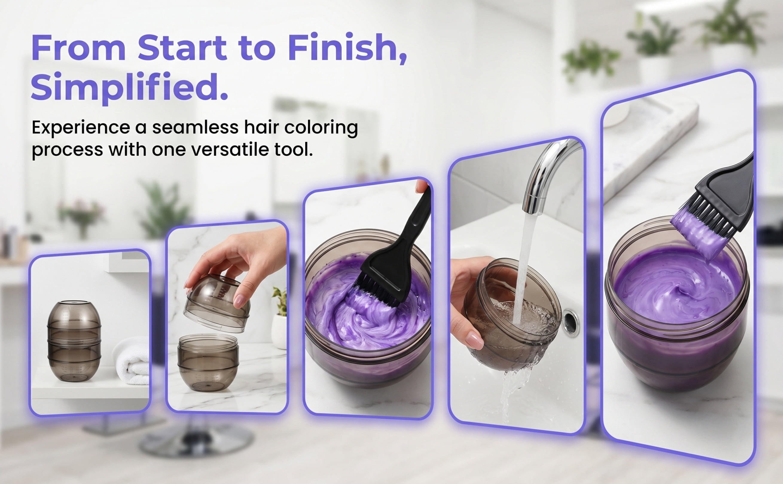 TABLZONE Professional Grey Hair Color Mixing Bowl with Scale for Home ...
