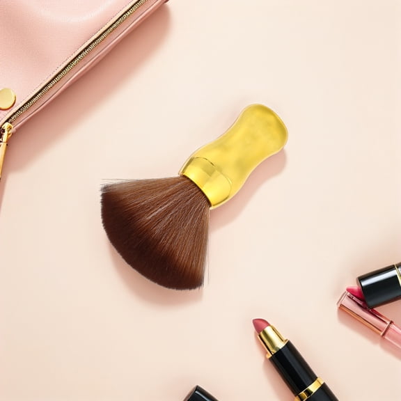 TABLZONE Soft Neck Brush for Hairdressing Efficient Hair Removal Tool with Golden Handle