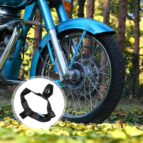 TABLZONE Protective Motorcycle Tire Tie Down Straps Heavy Duty Black Webbing with Anti Friction Surface