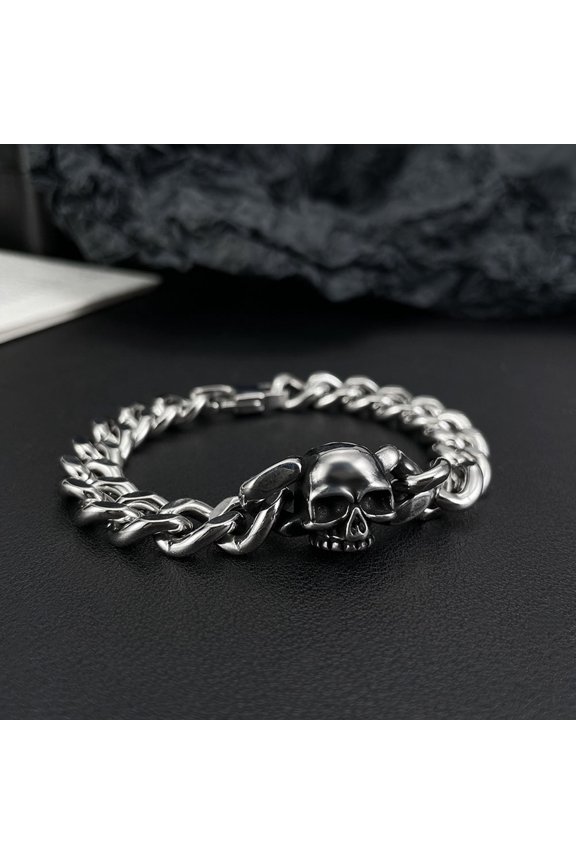 Men's Punk Skeleton Bracelet, Wristband with Unique Craftsmanship for Stylish Accessories
