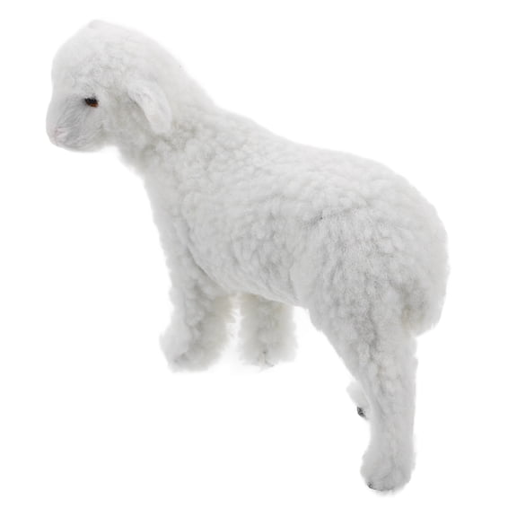 TABLZONE White Plush Sheep Figurine Decorative Animal Statue for Outdoor Garden, Patio, Nautical and Home Decor Accents